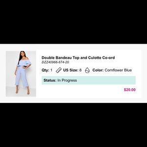 Boohoo Tops - Boohoo baby blue pants & crop set Boohoo Tops - Boohoo baby blue pants & crop set